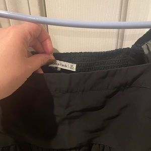 Black Abercrombie & Fitch long sleeve square neck babydoll top